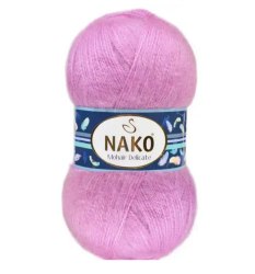 Nako Mohair Delicate цвет 6113 сиреневый Nako 5% мохер, 10% шерсть, 85% акрил. Моток 100 гр. 500 м.