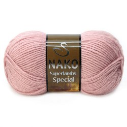 Nako Superlambs Special цвет 10275 пудра Nako 49% шерсть, 51% акрил, длина в мотке 200 м.