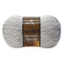 Nako Superlambs Special цвет 195 светло серый Nako 49% шерсть, 51% акрил, длина в мотке 200 м.