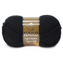 Nako Superlambs Special цвет 217 черный Nako 49% шерсть, 51% акрил, длина в мотке 200 м.