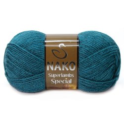 Nako Superlambs Special цвет 23463 бирюза Nako 49% шерсть, 51% акрил, длина в мотке 200 м.