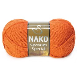 Nako Superlambs Special цвет 4888 оранжевый Nako 49% шерсть, 51% акрил, длина в мотке 200 м.
