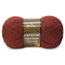 Nako Superlambs Special цвет 5942 кирпичный Nako 49% шерсть, 51% акрил, длина в мотке 200 м.