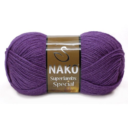 Nako Superlambs Special цвет 6965 фиолетовый Nako 49% шерсть, 51% акрил, длина в мотке 200 м.