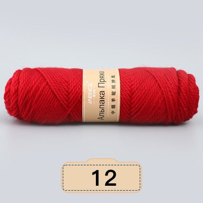 Menca Alpaca Wool Yarn цвет 12 красный Menca 30% шерсть альпаки, 45% овечья шерсть, 25% акрил,длина в мотке 125 м.