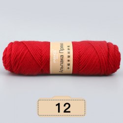 Menca Alpaca Wool Yarn цвет 12 красный Menca 30% шерсть альпаки, 45% овечья шерсть, 25% акрил,длина в мотке 125 м.