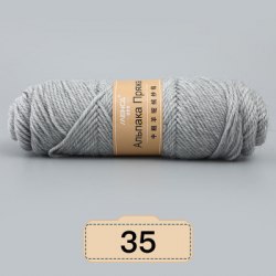 Menca Alpaca Wool Yarn цвет 35 светло-серый Menca 30% шерсть альпаки, 45% овечья шерсть, 25% акрил,длина в мотке 125 м.