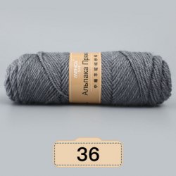 Menca Alpaca Wool Yarn цвет 36 серый Menca 30% шерсть альпаки, 45% овечья шерсть, 25% акрил,длина в мотке 125 м.
