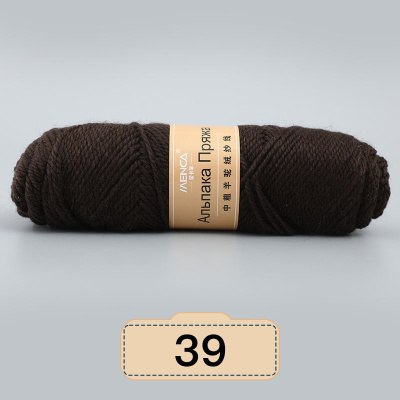 Menca Alpaca Wool Yarn цвет 39 шоколад Menca 30% шерсть альпаки, 45% овечья шерсть, 25% акрил,длина в мотке 125 м.