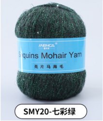 Menca Sequin Mohair цвет 20 Menca 28% мохер, 39% акрил, 30% шерсть, 5% пайетки, длина в мотке 400 м.