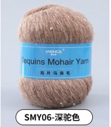 Menca Sequin Mohair цвет 06 Menca 28% мохер, 39% акрил, 30% шерсть, 5% пайетки, длина в мотке 400 м.