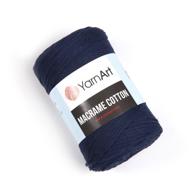 Yarn Art Macrame Cotton цвет 784 темно синий Yarn Art 80% хлопок, 20% полиэстер, длина в мотке 225 м.