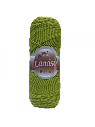 Lanoso Bonito цвет 911 болотный Lanoso 49% шерсть, 51% премиум акрил, длина в мотке 300 м.