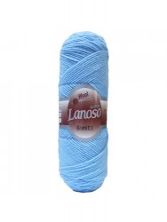 Lanoso Bonito цвет 941 голубой Lanoso 49% шерсть, 51% премиум акрил, длина в мотке 300 м.