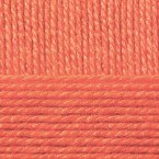 Мериносовая, цвет 396 настурция ООО Пехорский текстиль 50% шерсть мериноса, 50% акрил, длина 200м в мотке