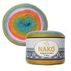 Nako Angora Luks Color цвет 81910 Nako 5% мохер, 15 % шерсть, 80% премиум акрил, длина в мотке 810 м.
