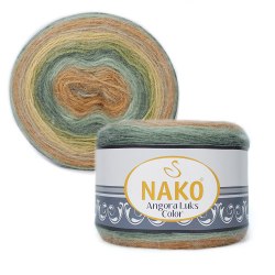 Nako Angora Luks Color цвет 81912 Nako 5% мохер, 15 % шерсть, 80% премиум акрил, длина в мотке 810 м.