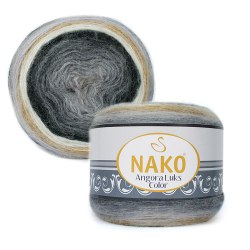 Nako Angora Luks Color цвет 81914 Nako 5% мохер, 15 % шерсть, 80% премиум акрил, длина в мотке 810 м.