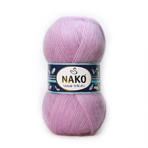 Nako Mohair Delicate цвет 1249 светло сиреневый Nako 5% мохер, 10% шерсть, 85% акрил. Моток 100 гр. 500 м.