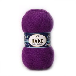 Nako Mohair Delicate цвет 187 фиолетовый Nako 5% мохер, 10% шерсть, 85% акрил. Моток 100 гр. 500 м.