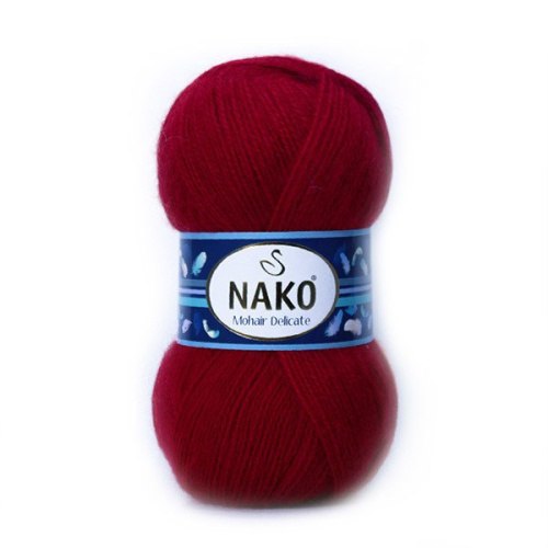 Nako Mohair Delicate цвет 3641 бордовый Nako 5% мохер, 10% шерсть, 85% акрил. Моток 100 гр. 500 м.