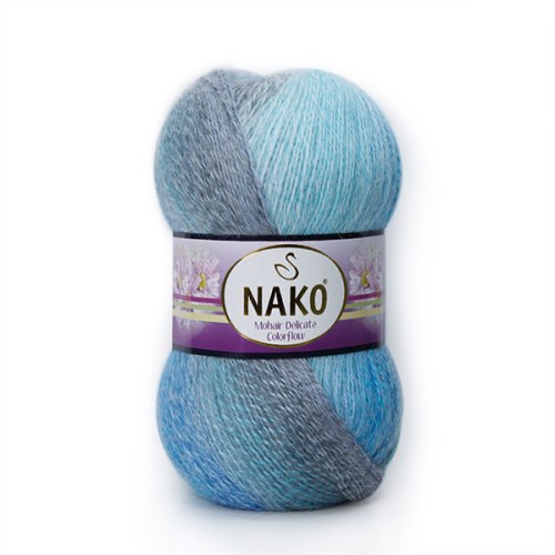 Nako Mohair Delicate Color Flow цвет 28084 Nako 5% мохер, 10% шерсть, 85% премиум акрил, длина в мотке 500 м.