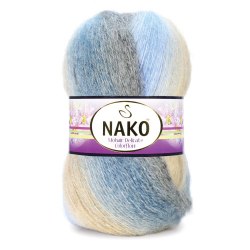 Nako Mohair Delicate Color Flow цвет 7247 Nako 5% мохер, 10% шерсть, 85% премиум акрил, длина в мотке 500 м.
