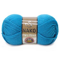 Nako Pure Wool цвет 2815 голубой Nako 100% шерсть, моток 100 гр, длина в мотке 200 м.