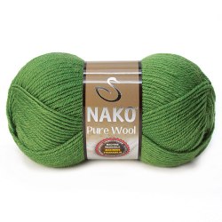 Nako Pure Wool цвет 5300 зеленый Nako 100% шерсть, моток 100 гр, длина в мотке 200 м.