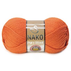 Nako Pure Wool цвет 6963 оранжевый Nako 100% шерсть, моток 100 гр, длина в мотке 200 м.