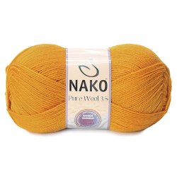 Nako Pure Wool 3,5 цвет 10429 горчичный Nako 100% шерсть, моток 100 гр, длина в мотке 350 м.