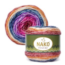 Nako Peru Color цвет 32187 Nako 25% альпака, 25% шерсть, 50% акрил, длина в мотке 310 м.