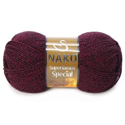 Nako Superlambs Special цвет 21283 черно-бордовый Nako 49% шерсть, 51% акрил, длина в мотке 200 м.