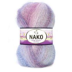 Nako Mohair Delicate Color Flow цвет 75718 Nako 5% мохер, 10% шерсть, 85% премиум акрил, длина в мотке 500 м.