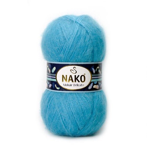 Nako Mohair Delicate цвет 235 светлая бирюза Nako 5% мохер, 10% шерсть, 85% акрил. Моток 100 гр. 500 м.