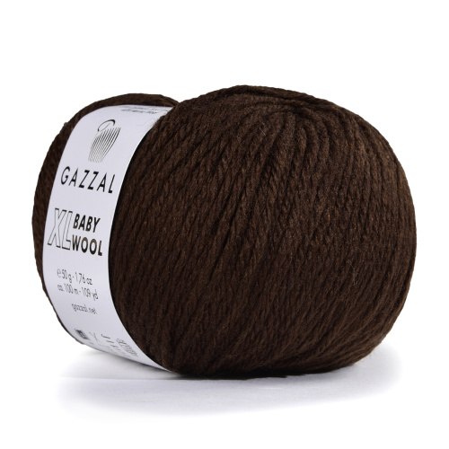 Пряжа Gazzal Baby Wool XL цвет 807 шоколад Gazzal 40% меринос, 20% кашемир, 40% акрил. Моток 50 гр. 100 м.