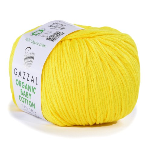 Gazzal Organic Baby Cotton цвет 420 лимон Gazzal 100% органический хлопок, длина 115 м в мотке