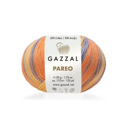 Пряжа Gazzal Pareo цвет 10420 Gazzal 50% хлопок, 50% акрил. Моток 50 гр. 115 м.