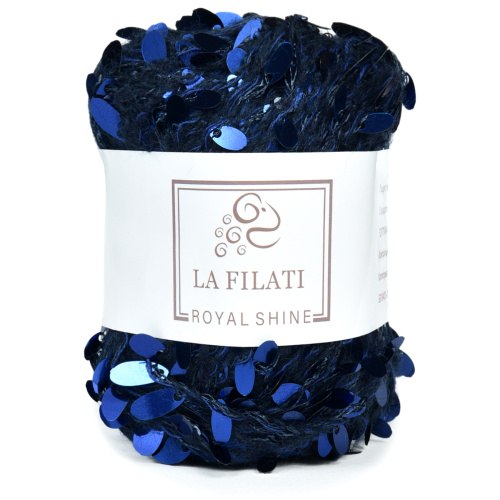 La Filati Royal Shine цвет 007 Nako 50.7% пайетки, 5,5% хлопок, 27,4% полиэстер, 12% акрил, 0,9% шерсть, 2,7% нейлон, 0,8% спандексмоток 50 г., длина в мотке 70 м.