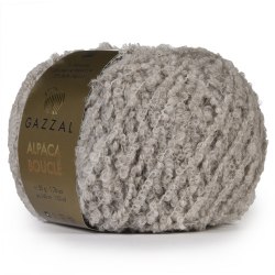 Пряжа Gazzal Alpaca Boucle цвет 122 серо-бежевый Gazzal 75% ,беби альпака, 18% суперваш шерсть мериноса, 7% полиамид. Моток 50 гр. 140 м.