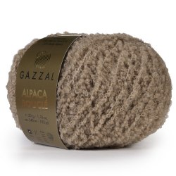 Пряжа Gazzal Alpaca Boucle цвет 125 светло коричневый Gazzal 75% ,беби альпака, 18% суперваш шерсть мериноса, 7% полиамид. Моток 50 гр. 140 м.