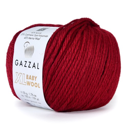 Пряжа Gazzal Baby Wool XL цвет 816 ягодный Gazzal 40% меринос, 20% кашемир, 40% акрил. Моток 50 гр. 100 м.