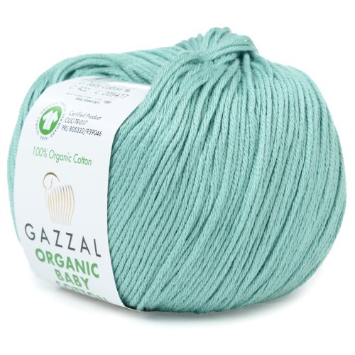 Gazzal Organic Baby Cotton цвет 4322 светлая бирюза. ОСТАТОК 3 мотка!!! Gazzal 100% органический хлопок, длина 115 м в мотке