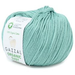 Gazzal Organic Baby Cotton цвет 4322 светлая бирюза. ОСТАТОК 3 мотка!!! Gazzal 100% органический хлопок, длина 115 м в мотке