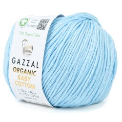 Gazzal Organic Baby Cotton цвет 423 голубой. ОСТАТОК 10 мотков!!! Gazzal 100% органический хлопок, длина 115 м в мотке