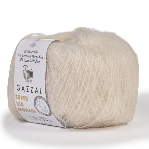 Пряжа Gazzal Super Kid Mohair цвет 64436 Gazzal 31% шерсть мериноса, 47% супер кид мохер, 22% полиамид, в мотке 237 м.