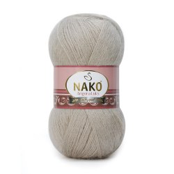 Nako Angora Luks цвет 1199 серый Nako 5% мохер, 15 % шерсть, 80% премиум акрил, длина в мотке 550 м.