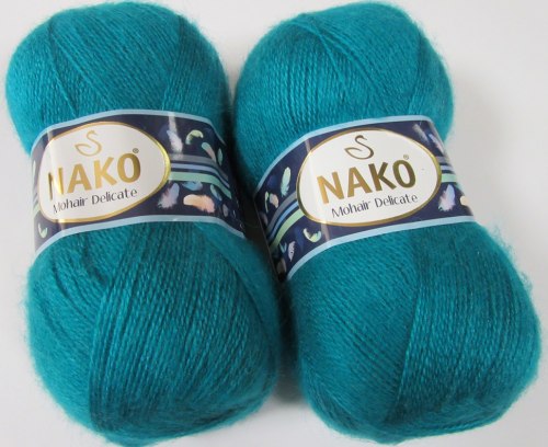 Nako Mohair Delicate цвет 6143 морская волна Nako 5% мохер, 10% шерсть, 85% акрил. Моток 100 гр. 500 м.