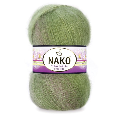 Nako Mohair Delicate Color Flow цвет 76057 Nako 5% мохер, 10% шерсть, 85% премиум акрил, длина в мотке 500 м.