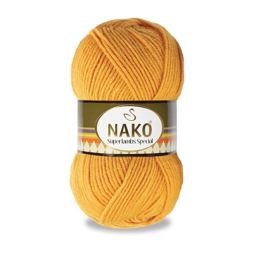 Nako Superlambs Special цвет 1380 горчица Nako 49% шерсть, 51% акрил, длина в мотке 200 м.